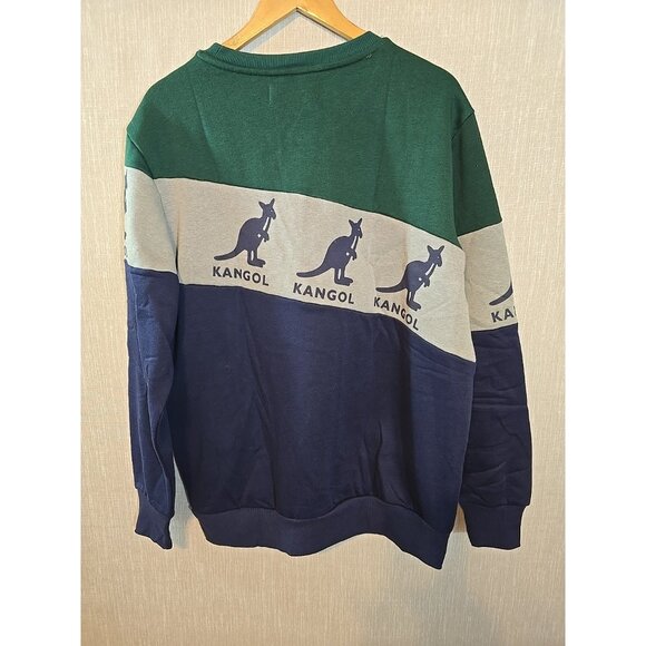 Kangol Men's Color Block Crewneck Pullover Sweatshirt Pockets Size L New - Picture 2 of 16